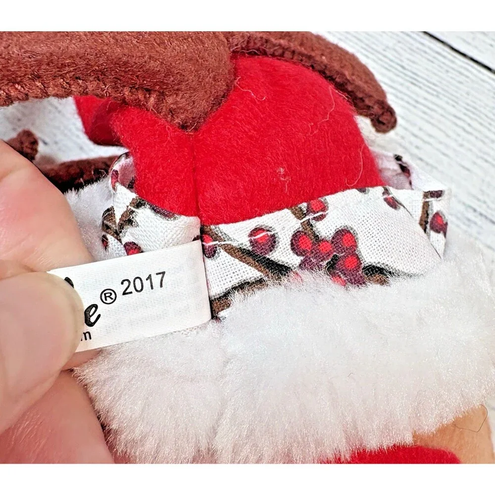 Annalee Winter Berry Reindeer 2017 Santa Hat Scarf 14